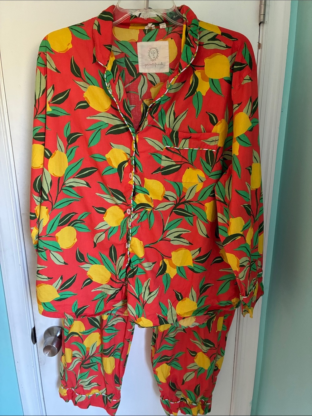 Printfresh Lemon Zest organic cotton pajama set TLC